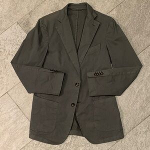 Classic Dark Olive Men's Cotton Blazer US 36 with Security Pocket